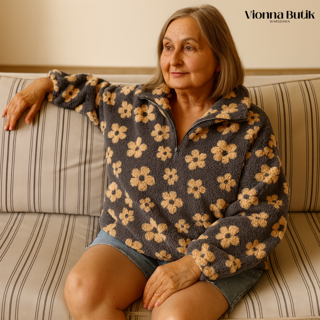Daisy | Polarowa Bluza w Kwiatowy Wzór