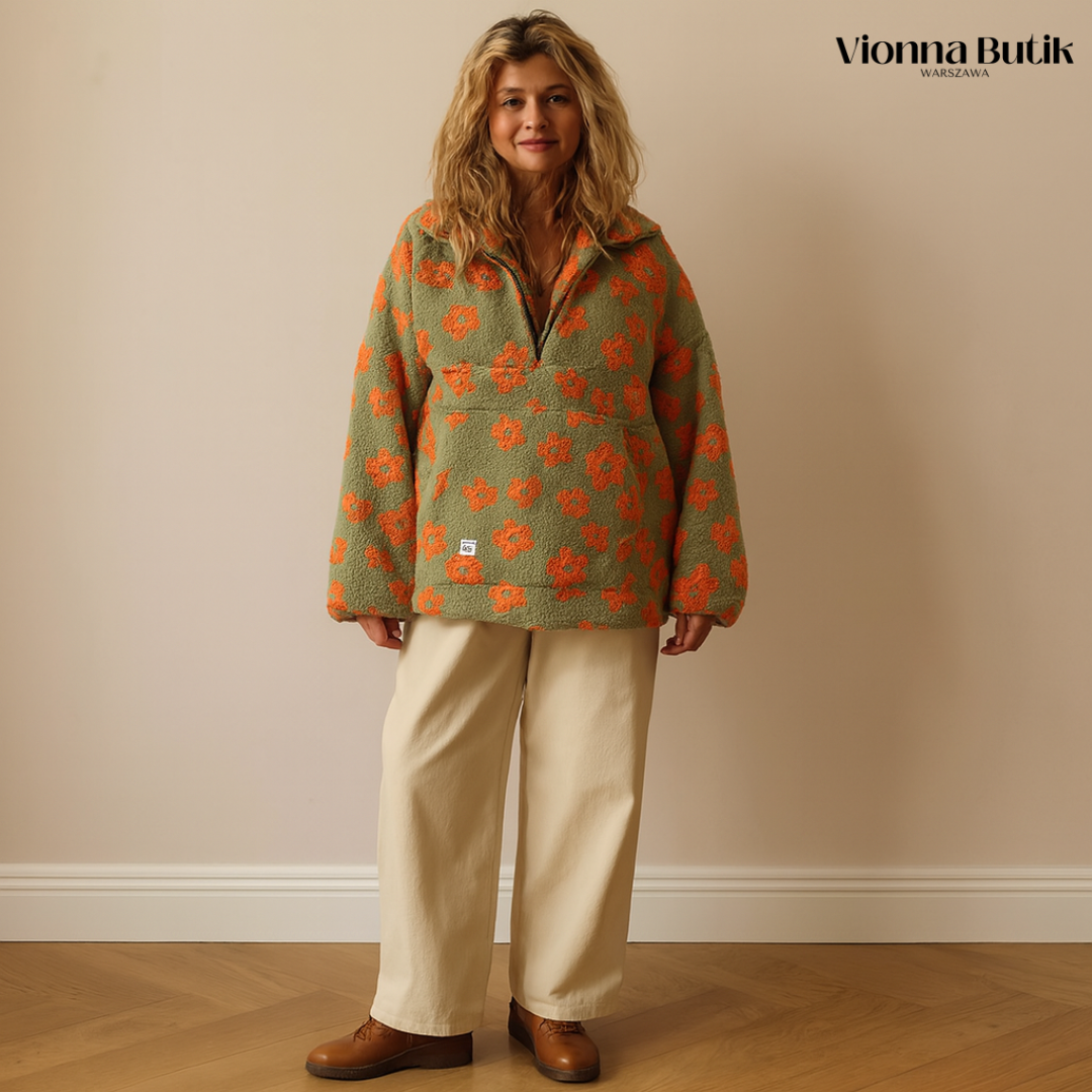 Daisy | Polarowa Bluza w Kwiatowy Wzór