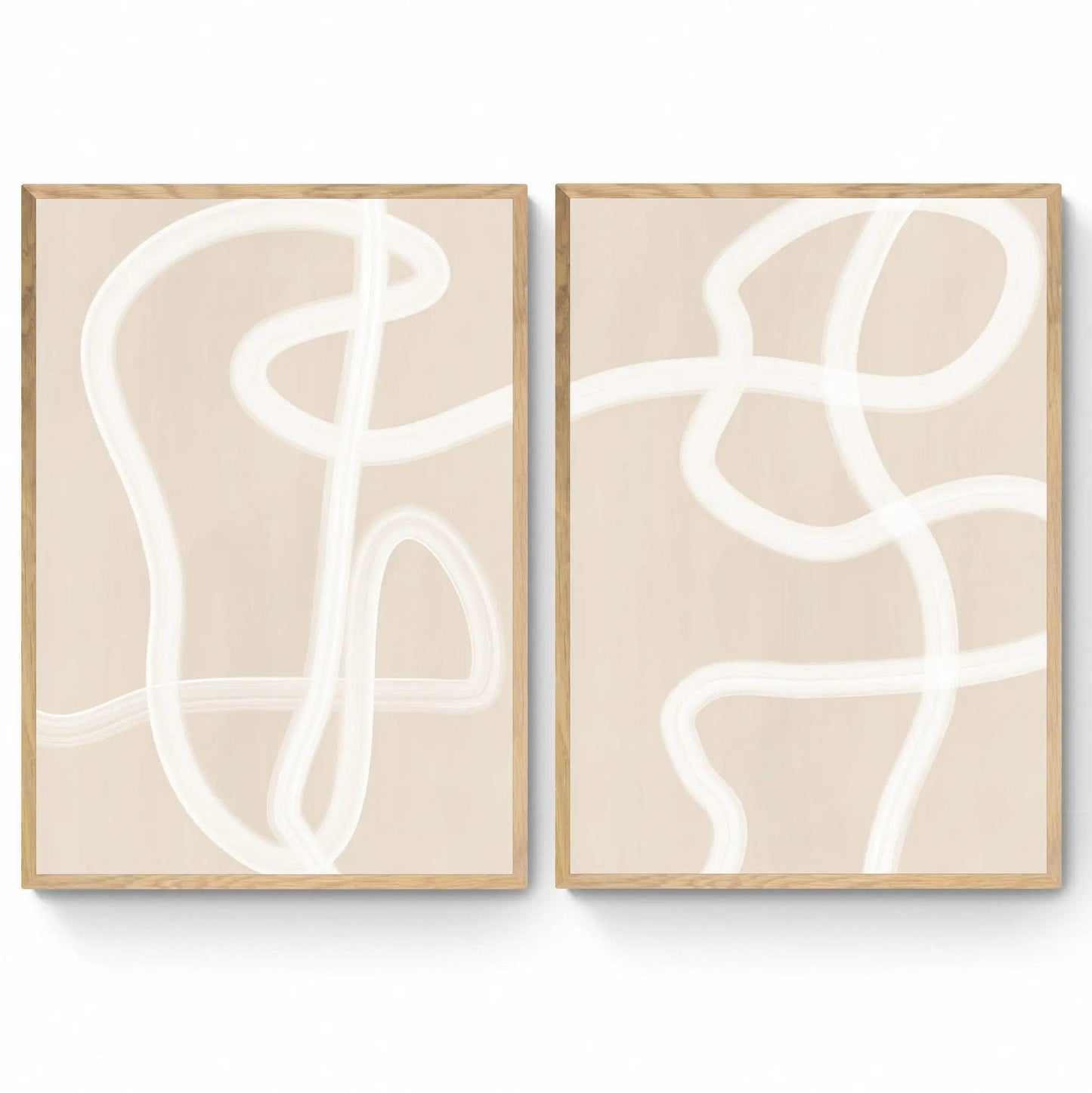 Beige Abstract Set by Elena Ristova