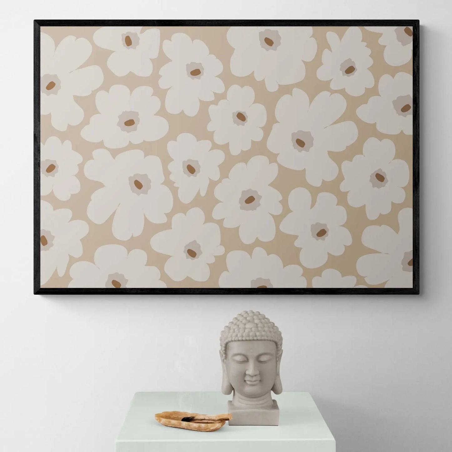 Beige Flower Abstract by Elena Ristova
