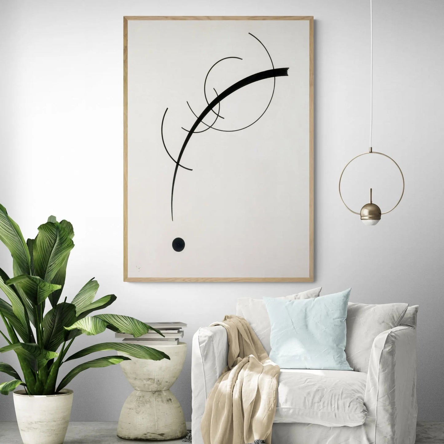 Free Curve to the Point by Wassily Kandinsky Art Print