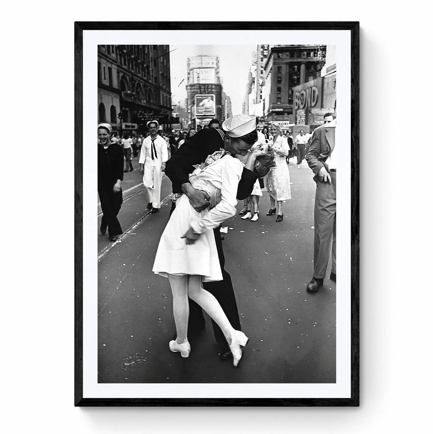 Happy Sailor Kissing Nurse 1945 Art Print