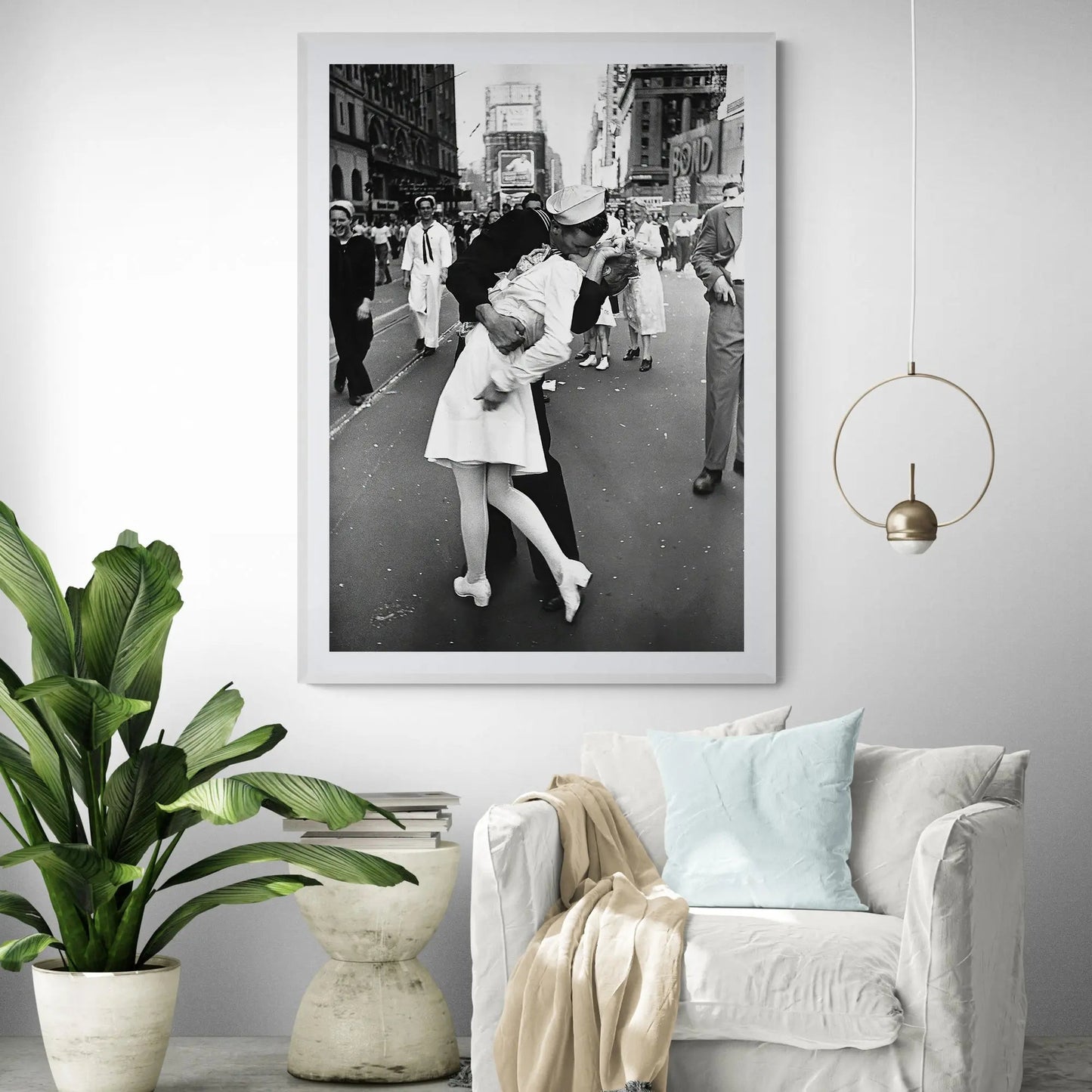 Happy Sailor Kissing Nurse 1945 Art Print