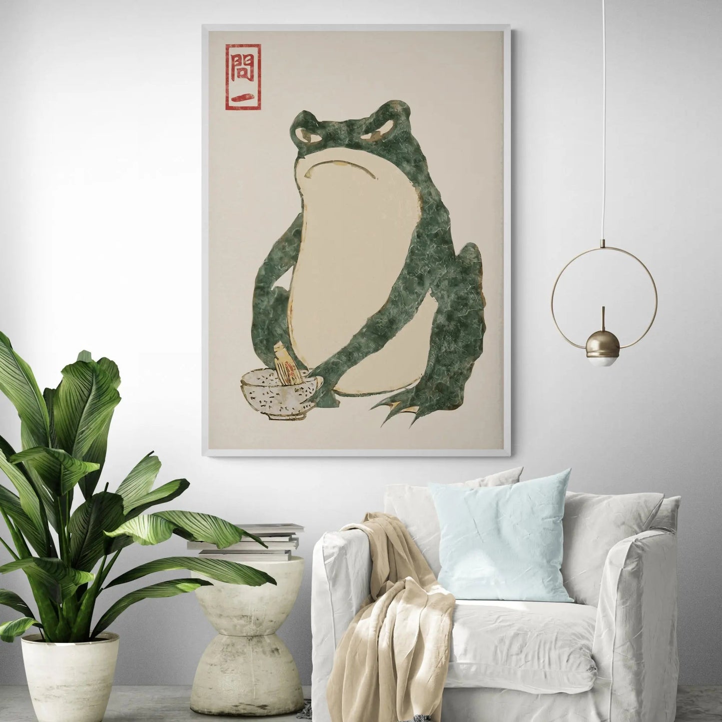 Japanese Green Frog Art Print