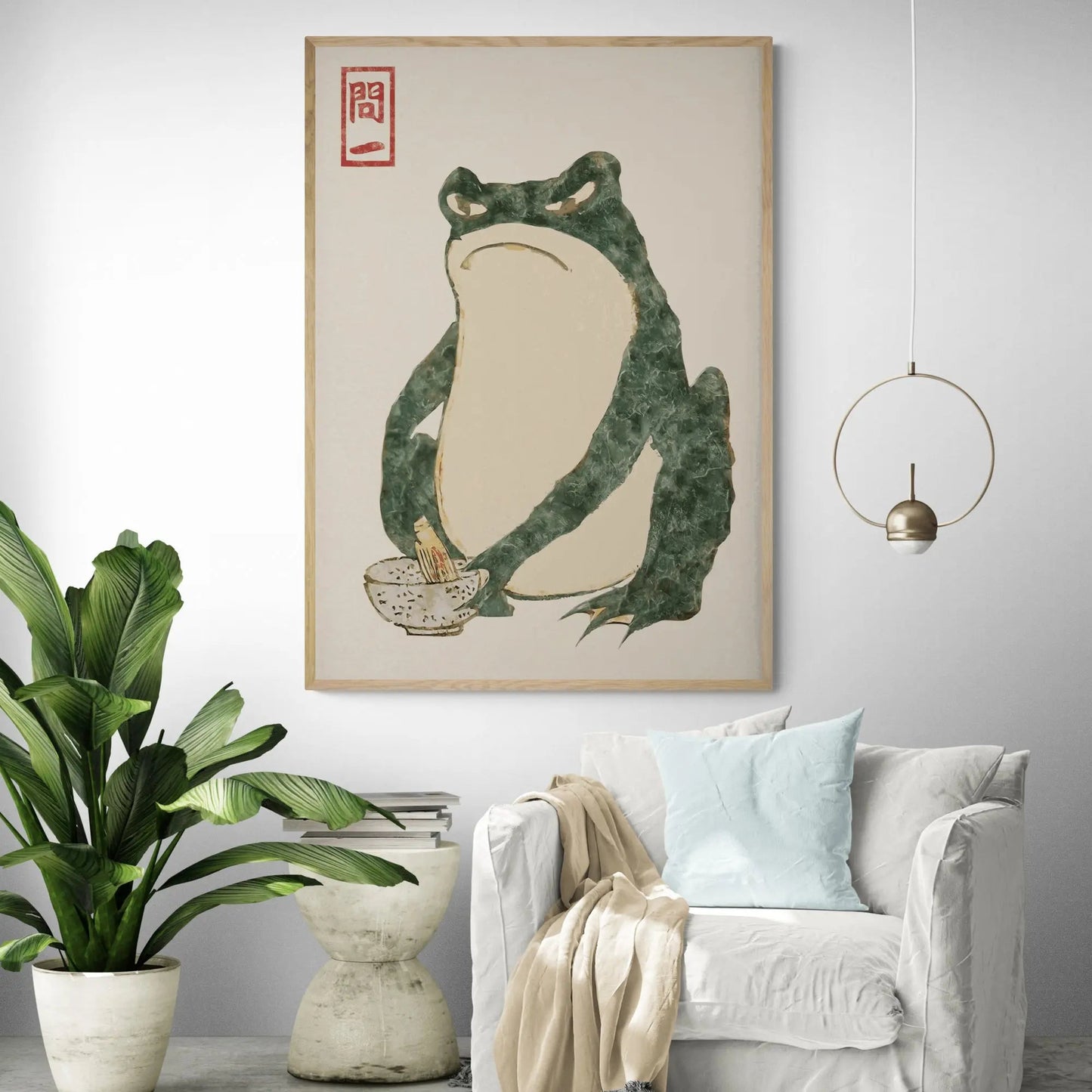 Japanese Green Frog Art Print