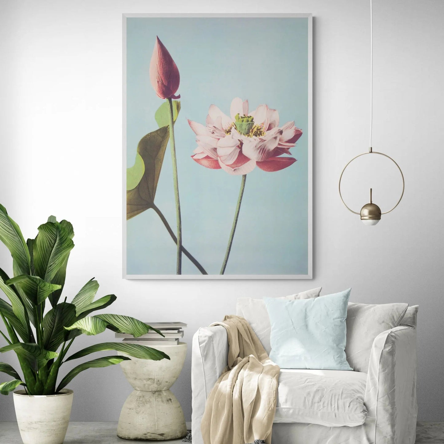 Japanese Lotus Flowers by Ogawa Kazumasa