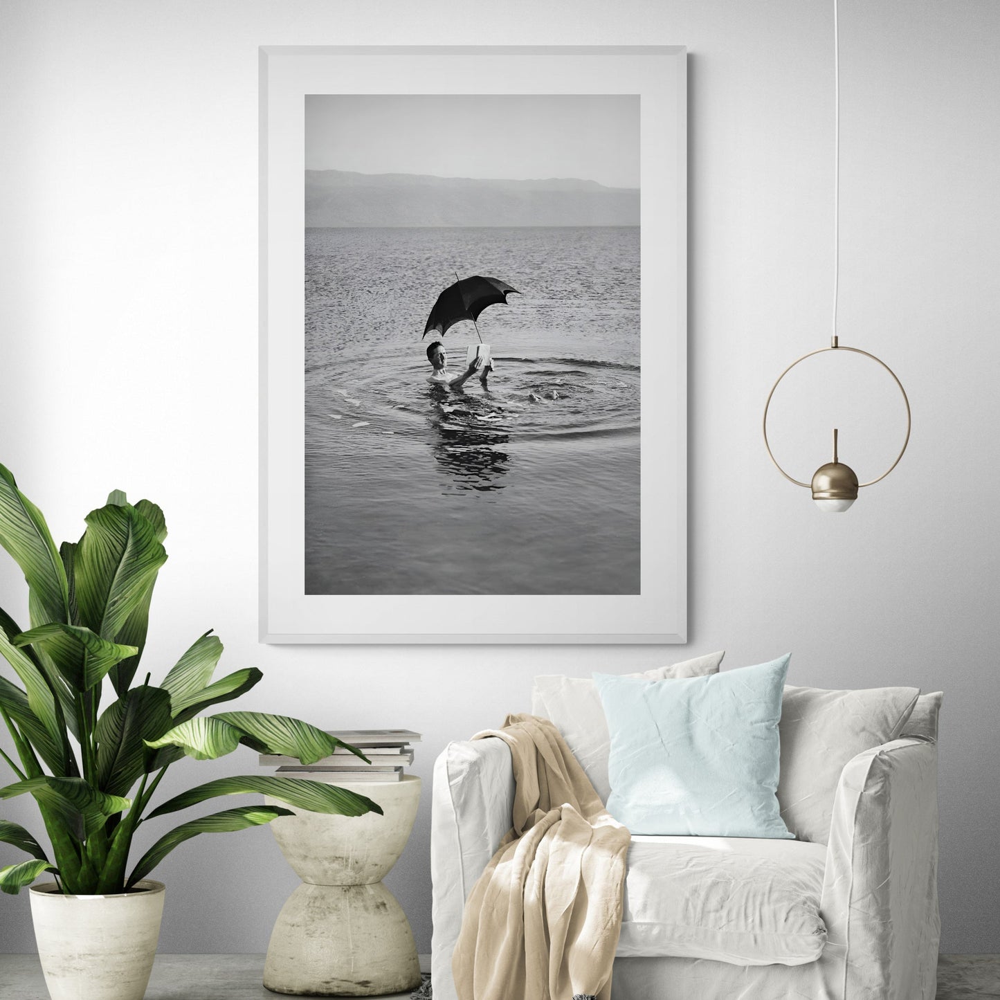 Man On Holiday Vintage Art Print 1960s