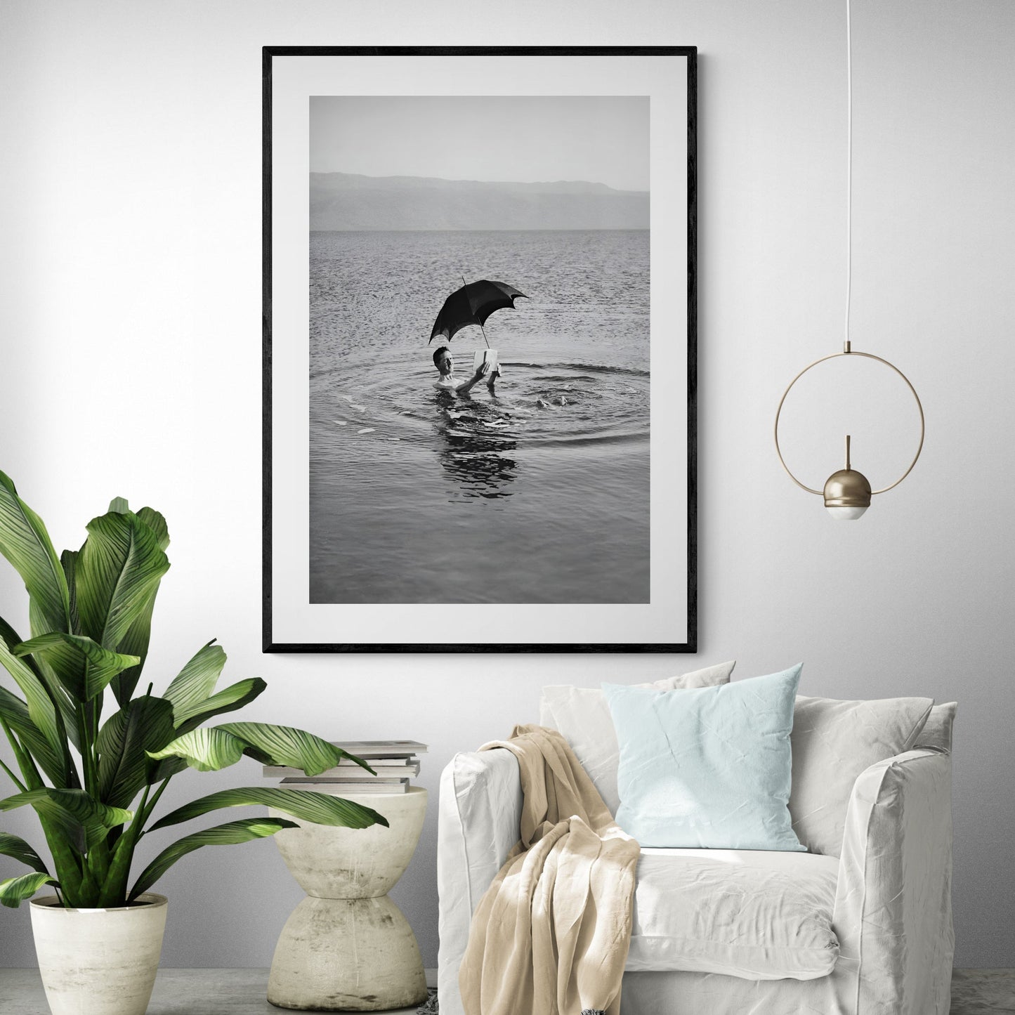 Man On Holiday Vintage Art Print 1960s