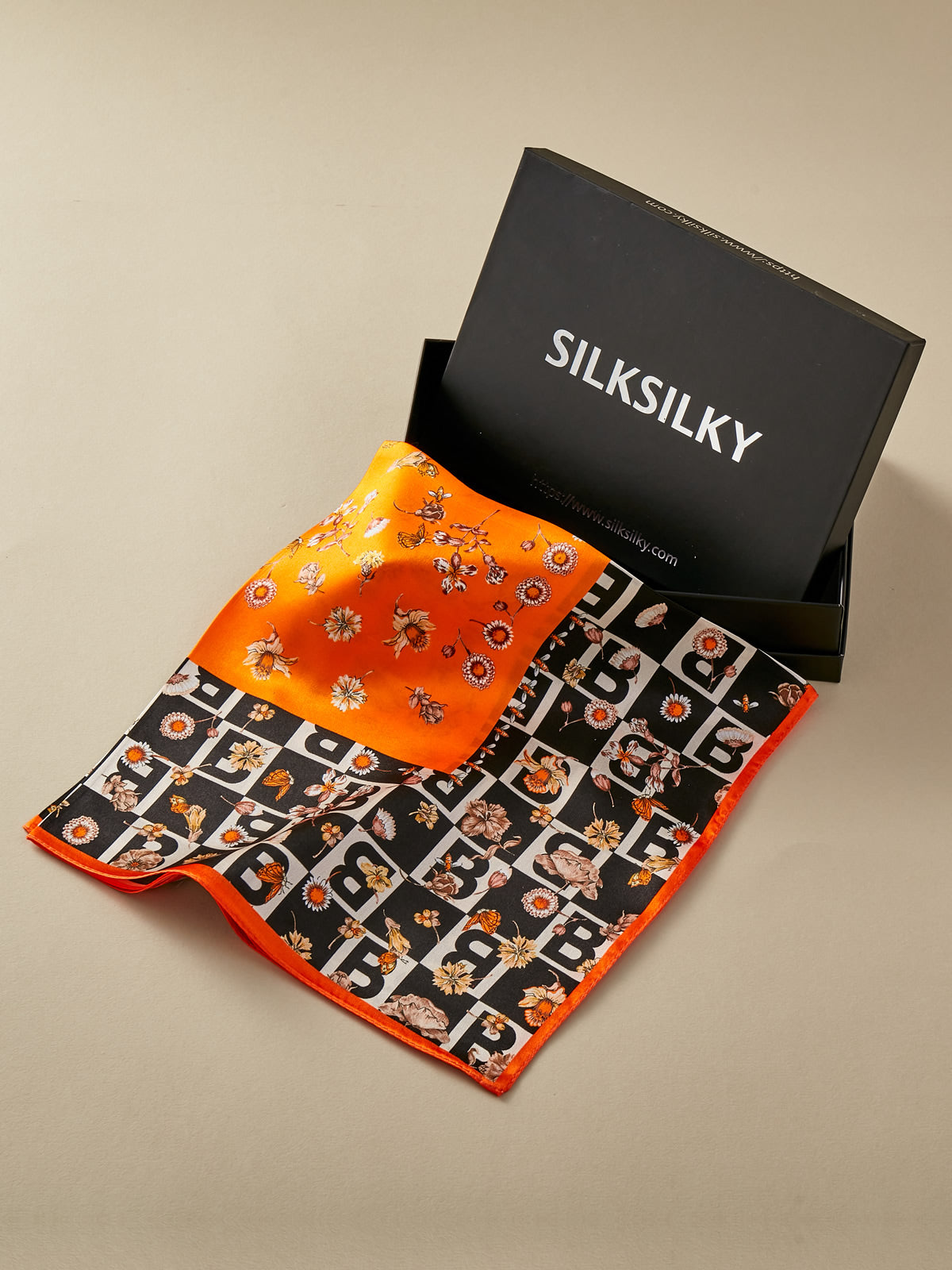 Holiday Gift - Pure Silk Printed Square Scarf