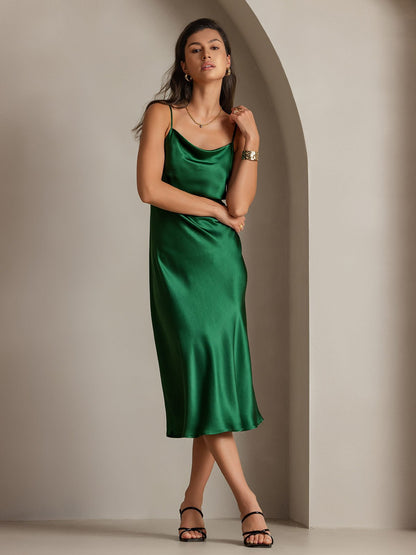 Pure Silk Strap Maxi Long Dresses