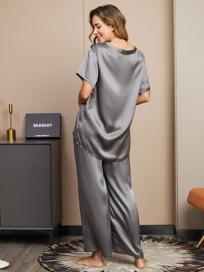 Pure Silk Solid Color Women's Pajamas