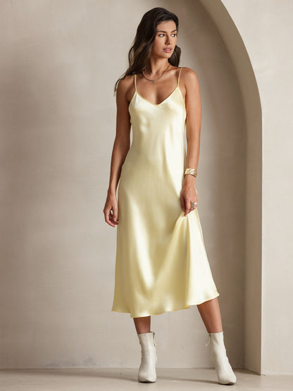 Spaghetti Strap Long Silk Dress