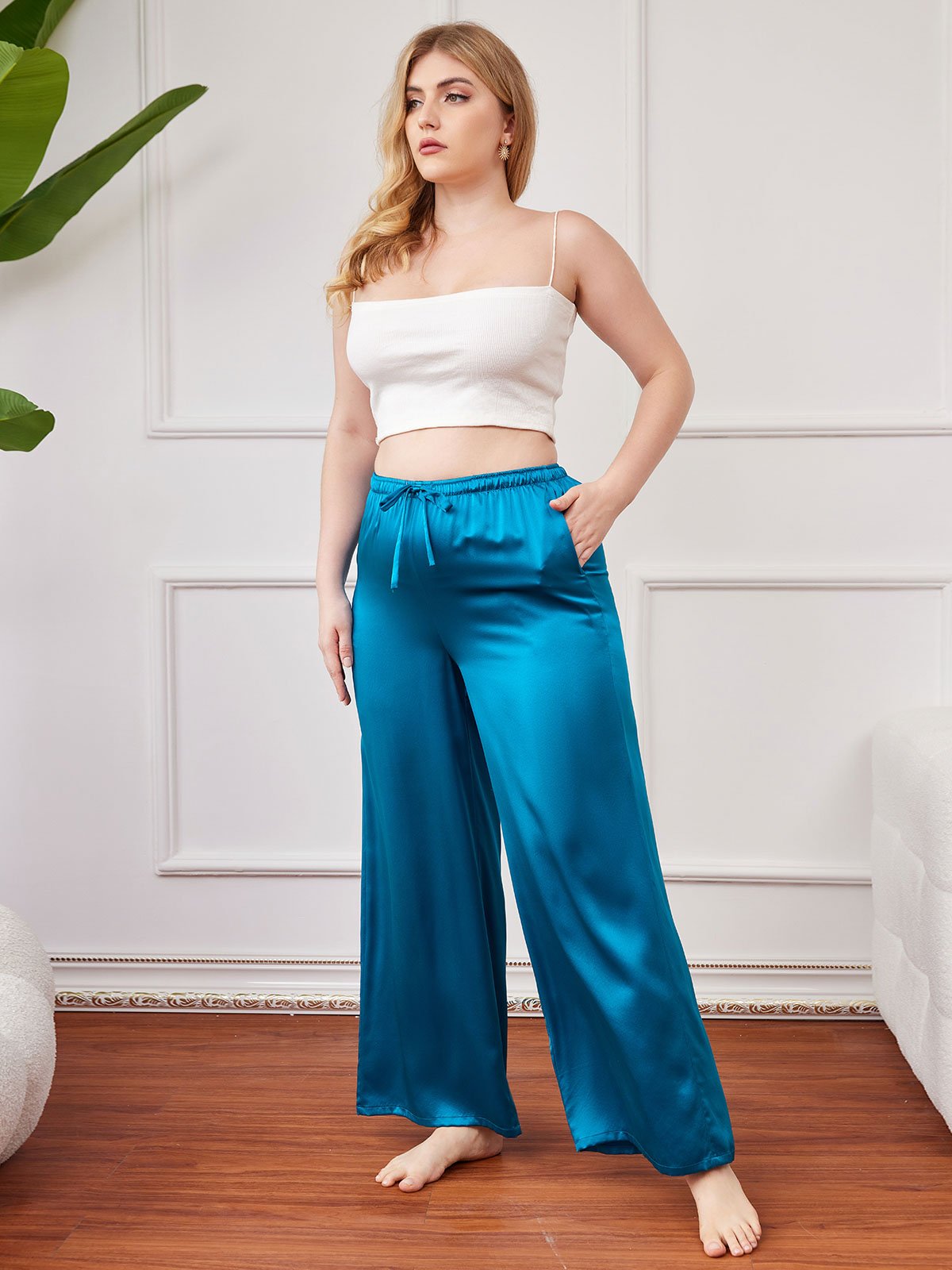 Pure Silk Plus Size Casual Women’s Pants