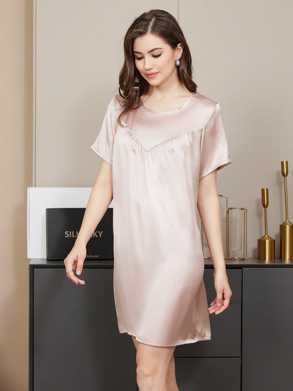 Pure Silk Solid Color Nightgown