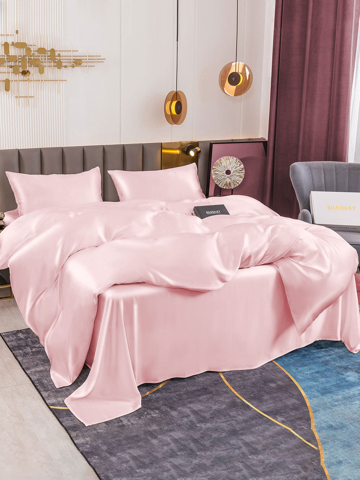 Silk Bed Set - Cooling all Night in Hot Summer (4Pcs Set)