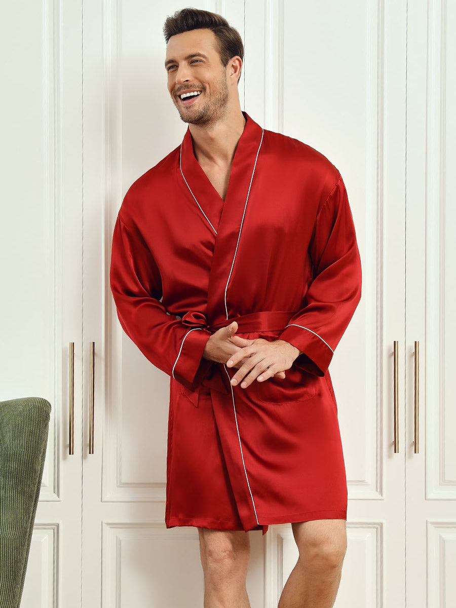 Silk 3/4 Sleeve Belted Robe