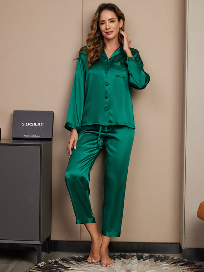 Pure Silk Button Up Women's Pajamas