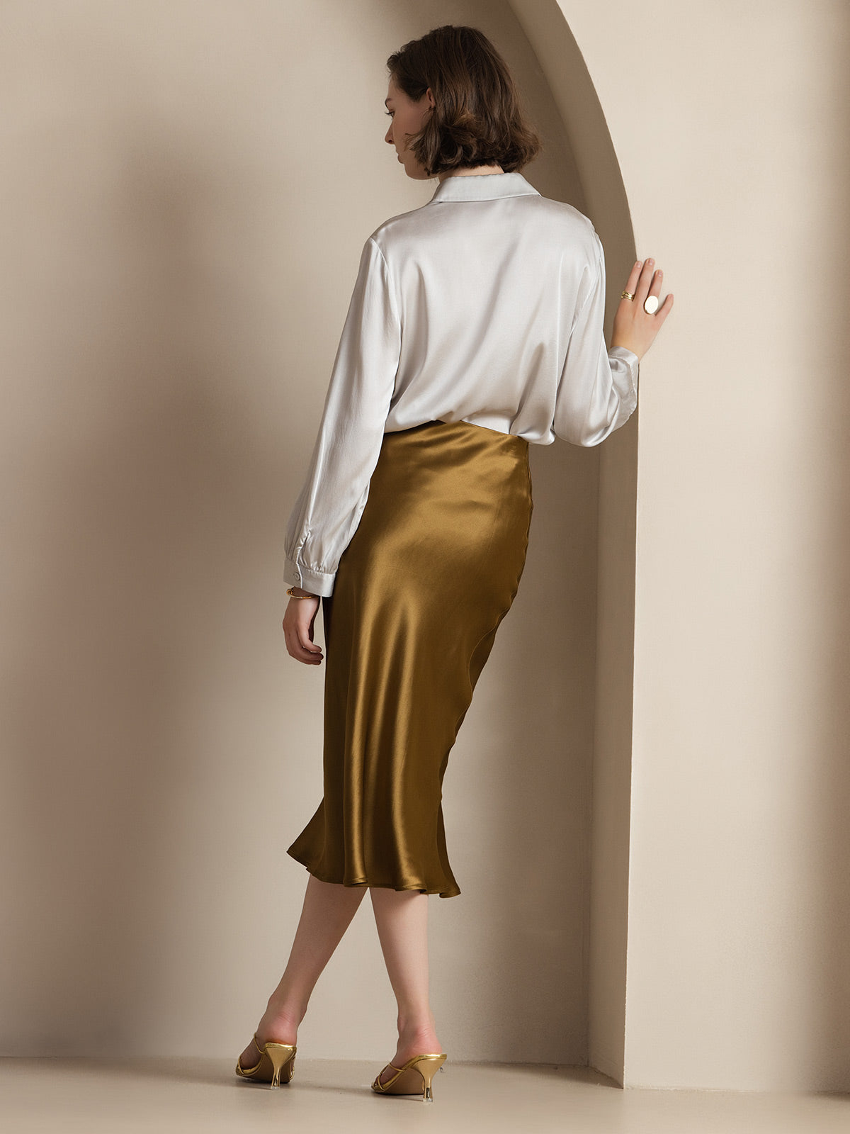 Pure Silk Basic Elegant Skirt