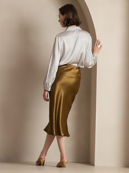 19Momme Pure Silk Classic Elegant Skirt