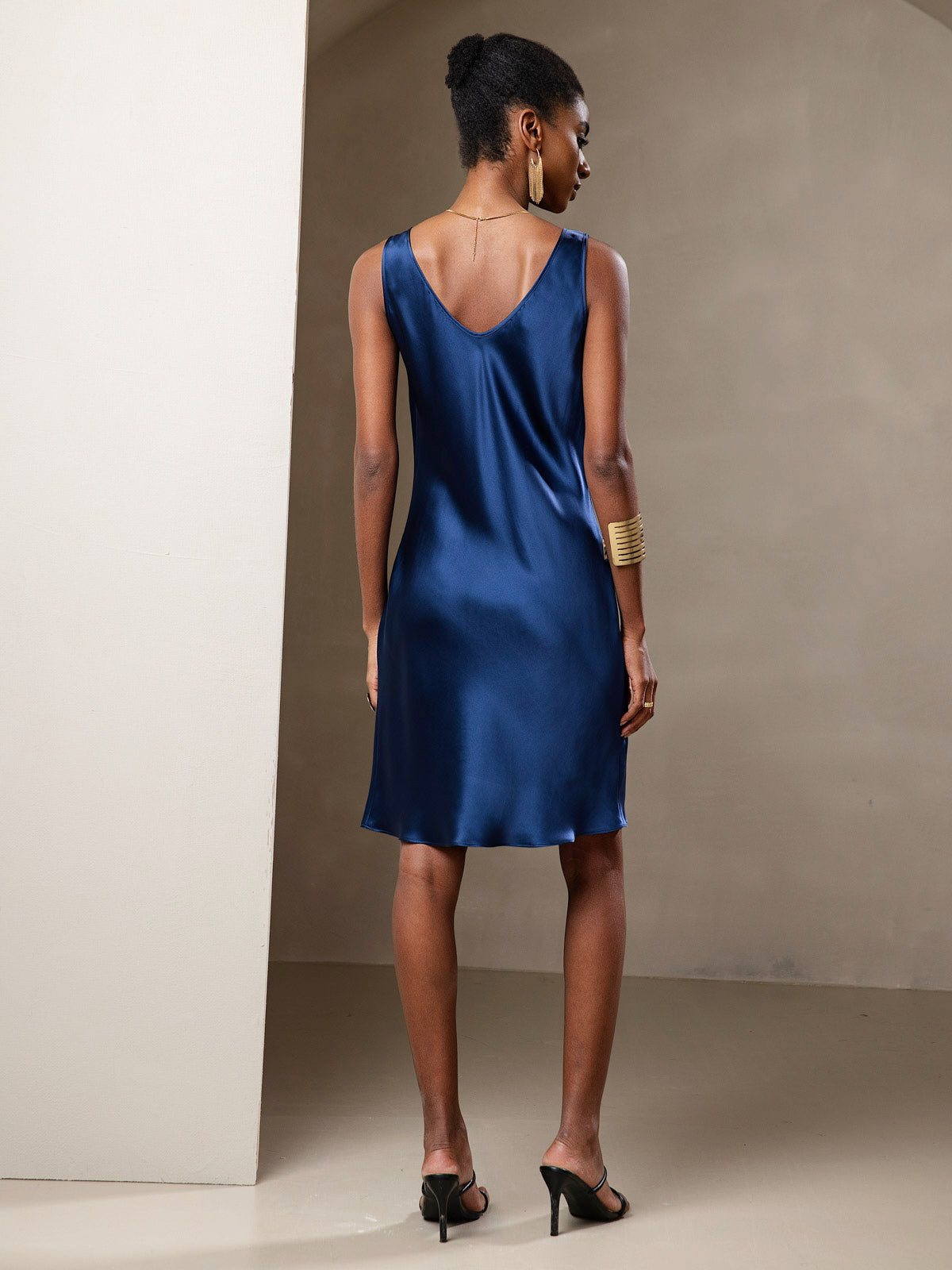 Pure Silk Casual Midi Dress