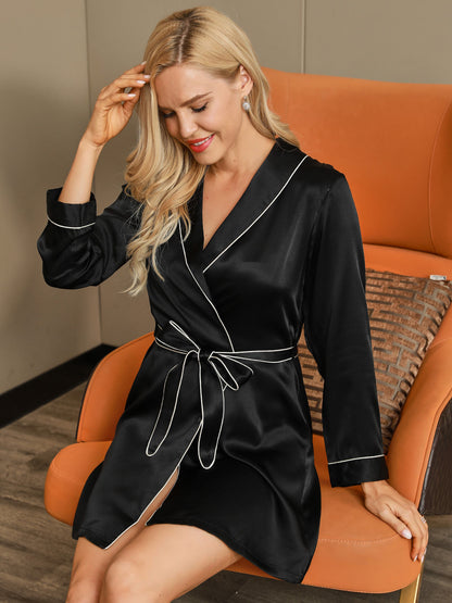 Clearance(US Warehouse) -19Momme Silk Belted Womens Robe