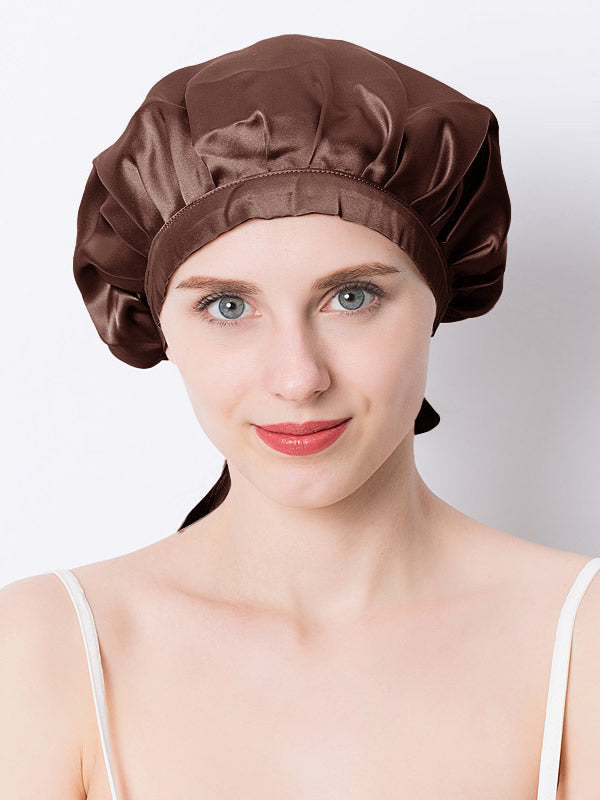 Pure Silk Classic Sleep Cap with Ribbons