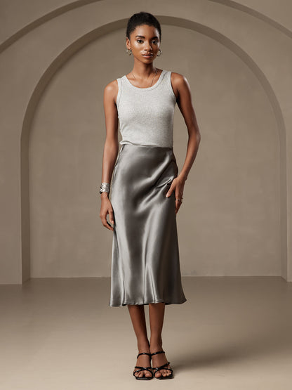 Pure Silk Basic Elegant Skirt