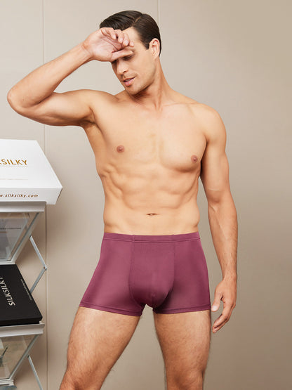 Men‘s Mulberry Silk Knitted Boxer Briefs Underwear