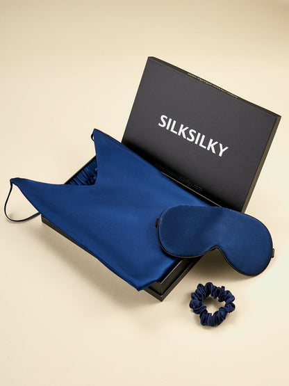 Gift Set - Silk Sleeveless Pajama Set & Eye Mask & Scrunchie