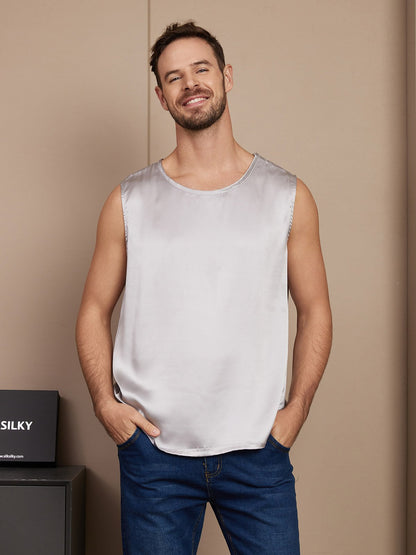 Pure Silk Casual Men's Tank Top