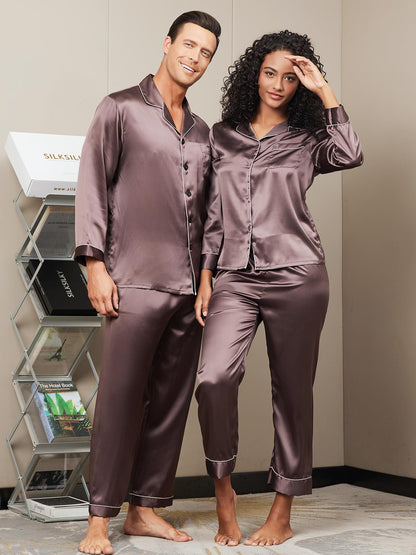 Couple Pure Silk Pajama Sets Total 4Pcs