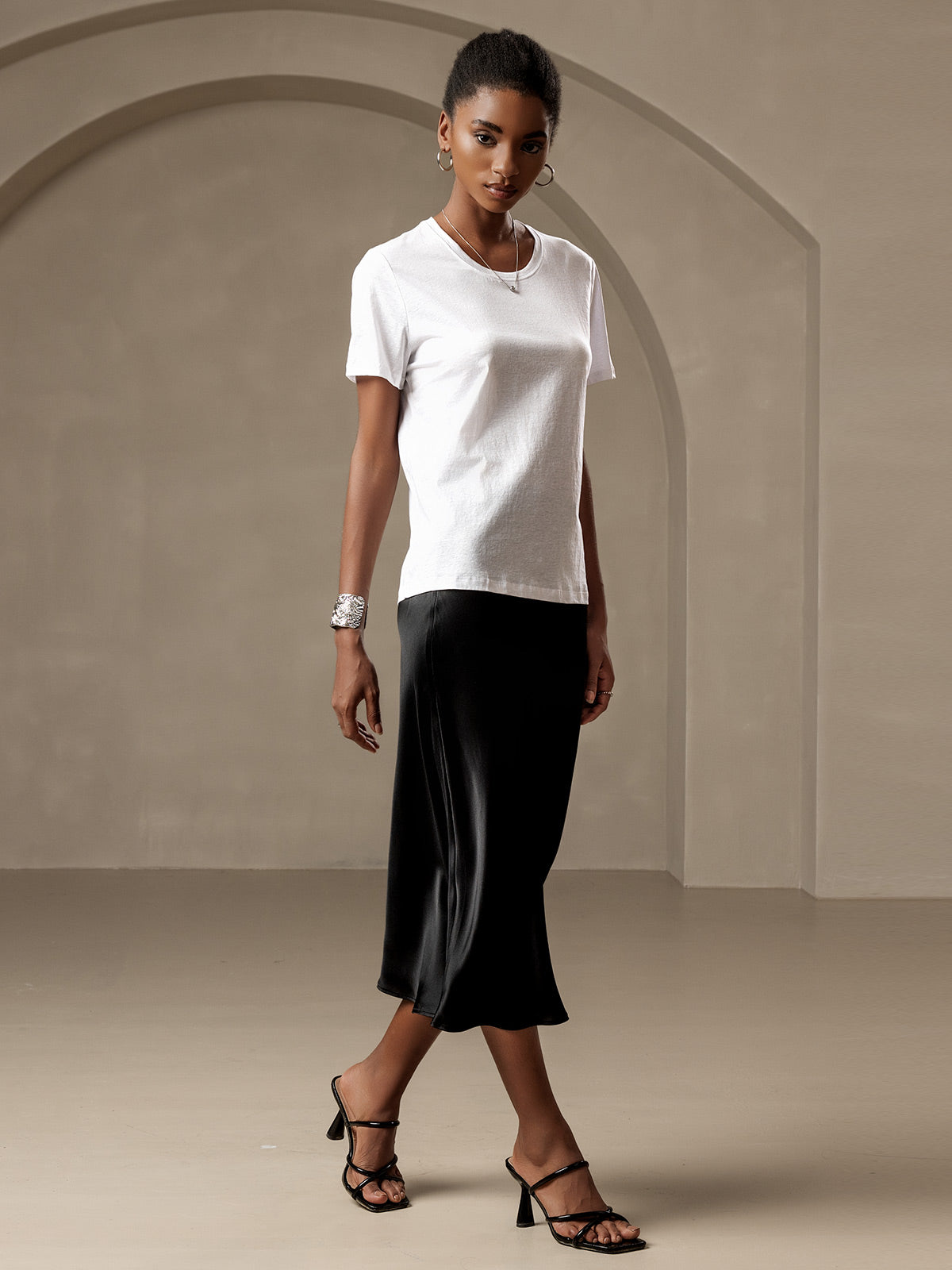 Pure Silk Basic Elegant Skirt