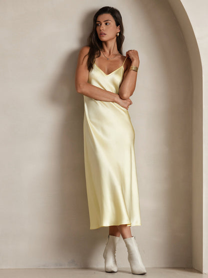 Spaghetti Strap Long Silk Nightgown/Dress