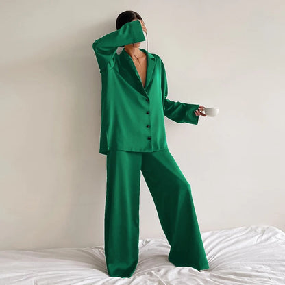 Silky Elegance Oversized Pajama Set | Esmée