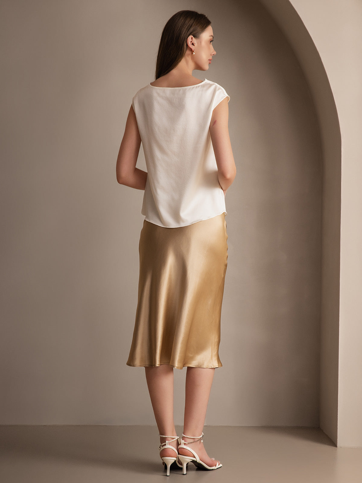 Pure Silk Basic Elegant Skirt