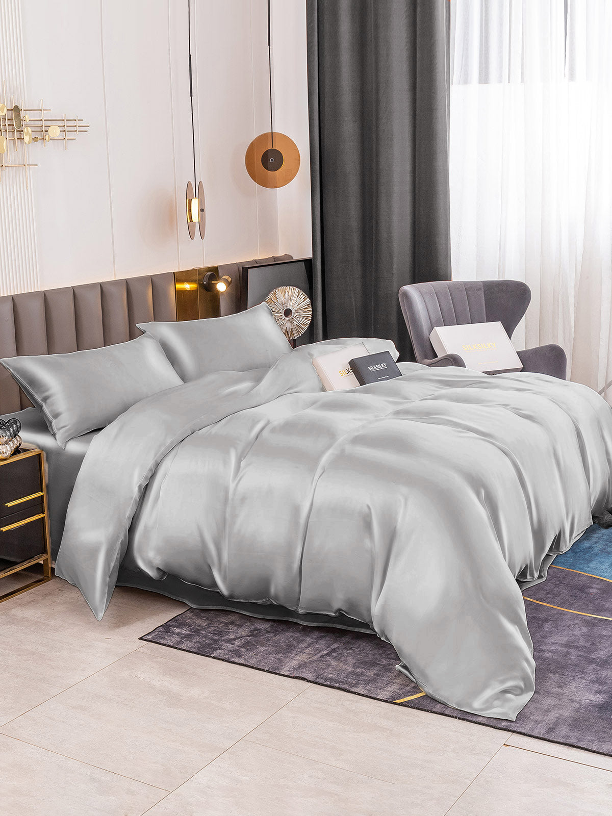 Silk Bed Set - Cooling all Night in Hot Summer (4Pcs Set)