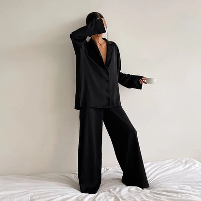 Silky Elegance Oversized Pajama Set | Esmée