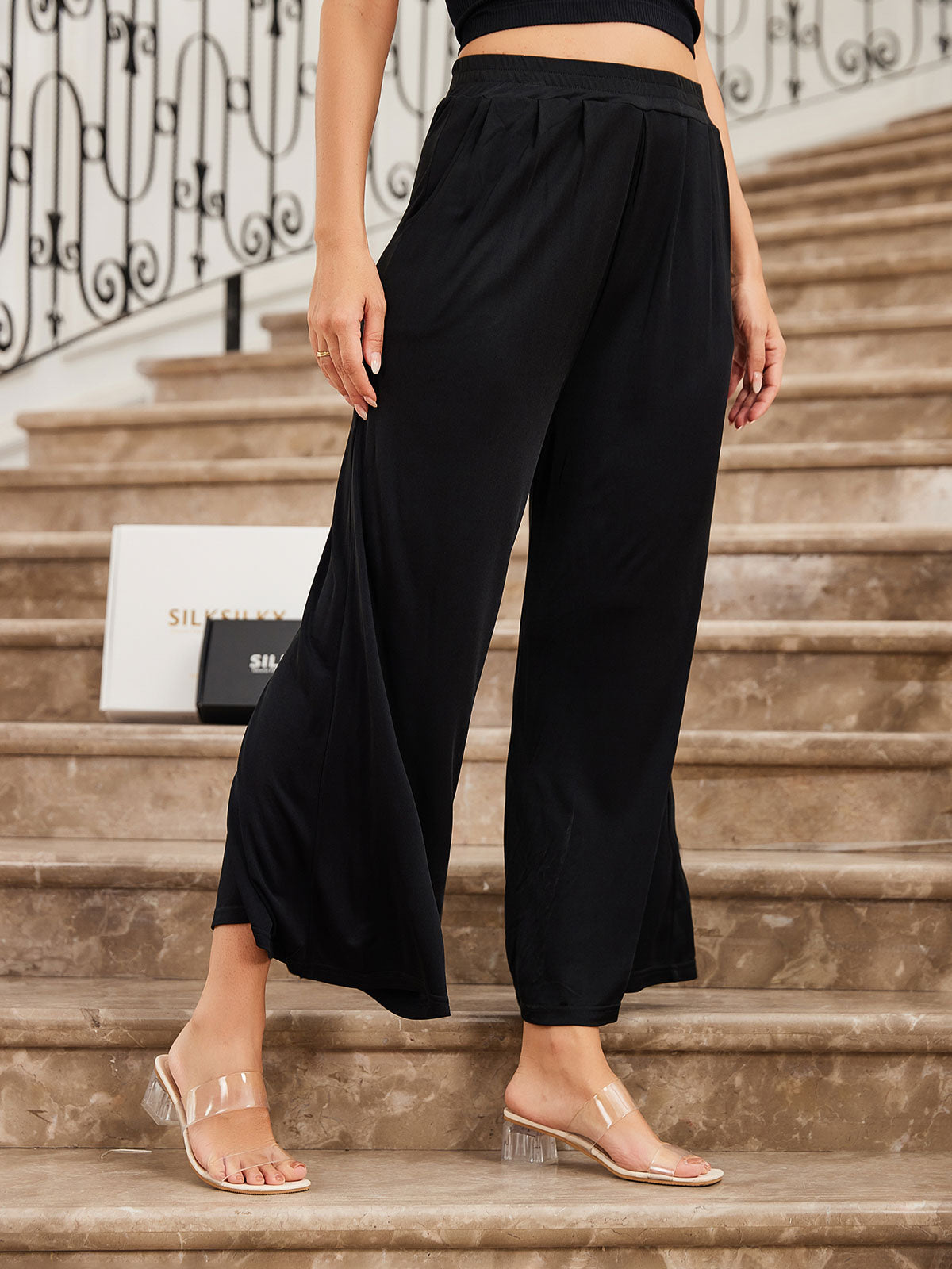 Comfortable Wide Leg Silk Knitted Pants