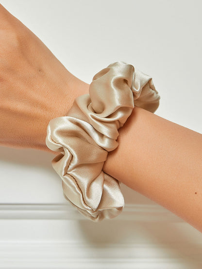 Pure Silk Midnight Scrunchies - Middle - 3.5cm