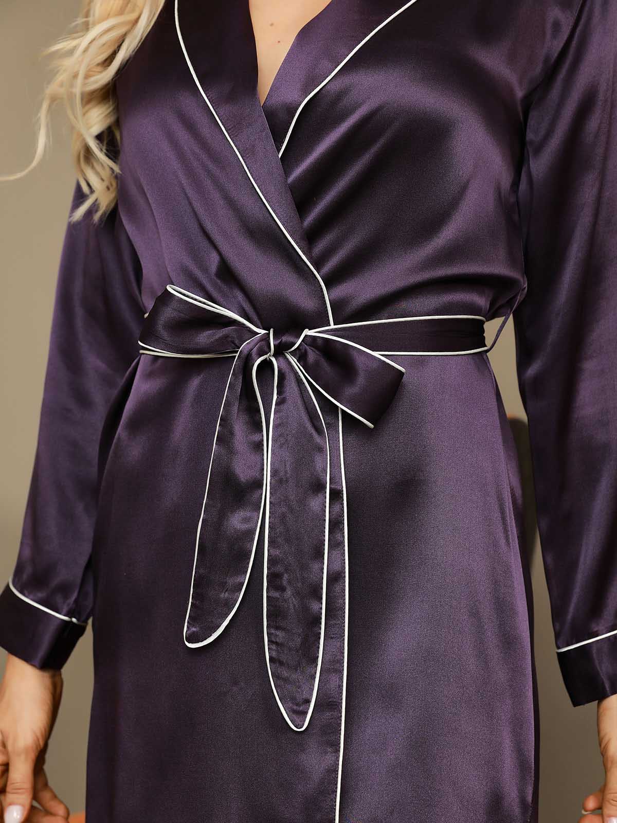 Clearance(US Warehouse) -19Momme Silk Belted Womens Robe