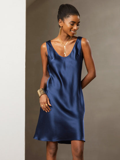 Pure Silk Casual Midi Dress