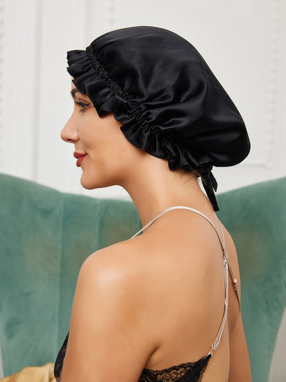 Pure Silk Double Layer Sleeping Caps w/ Ribbon