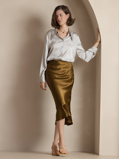 Pure Silk Basic Elegant Skirt