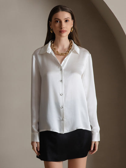 19 Momme Basic Silk Long-Sleeved Shirt