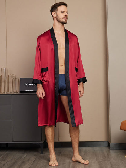 Pure Silk Classic Long Sleeve Mens Robe