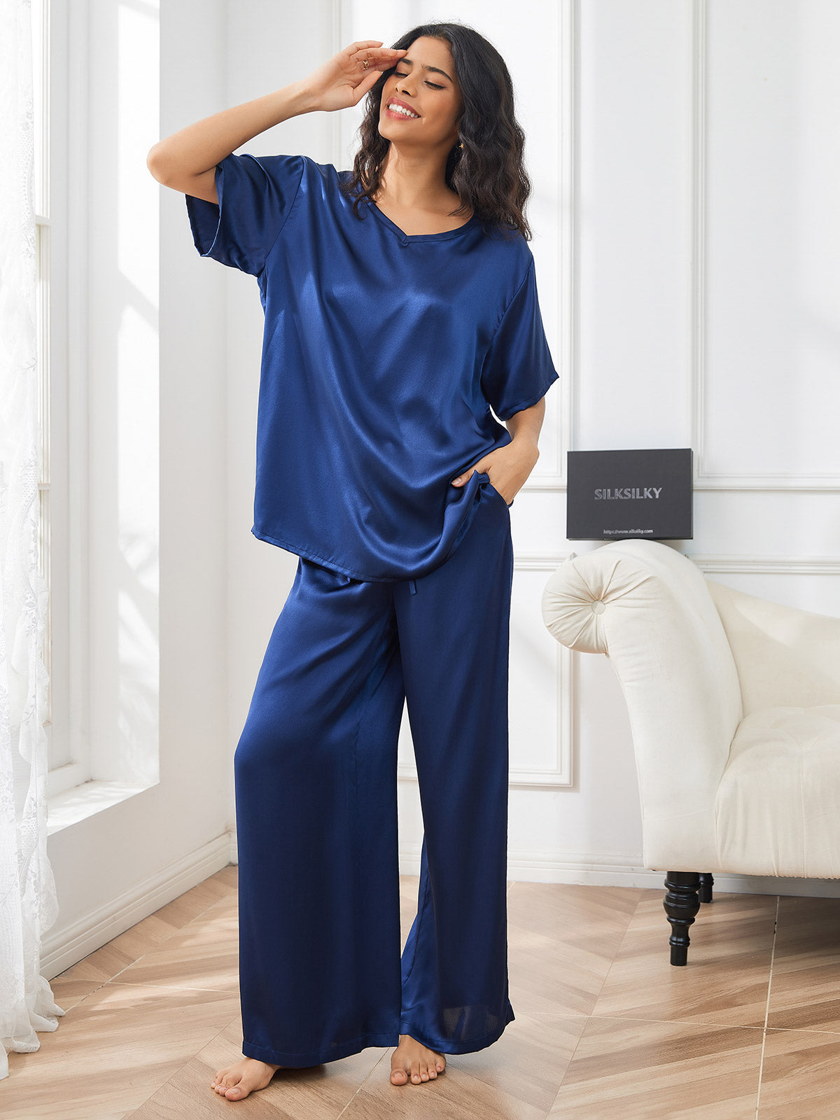 Women's Pure Silk Oversized Pajamas 2Pcs