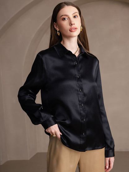 19 Momme Silk Fashionable Basic Shirt