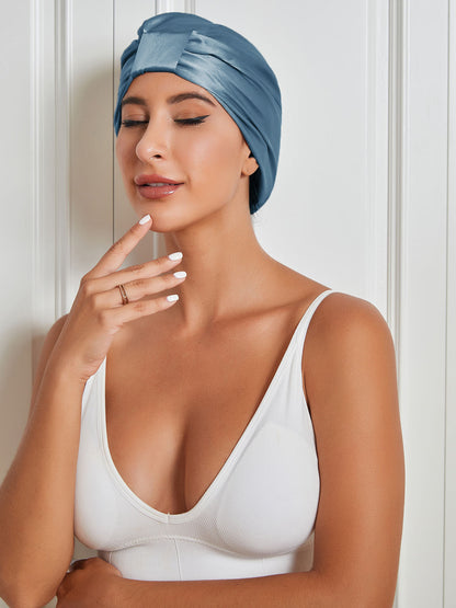 Pure Silk Double Layer Night Turban Sleep Cap