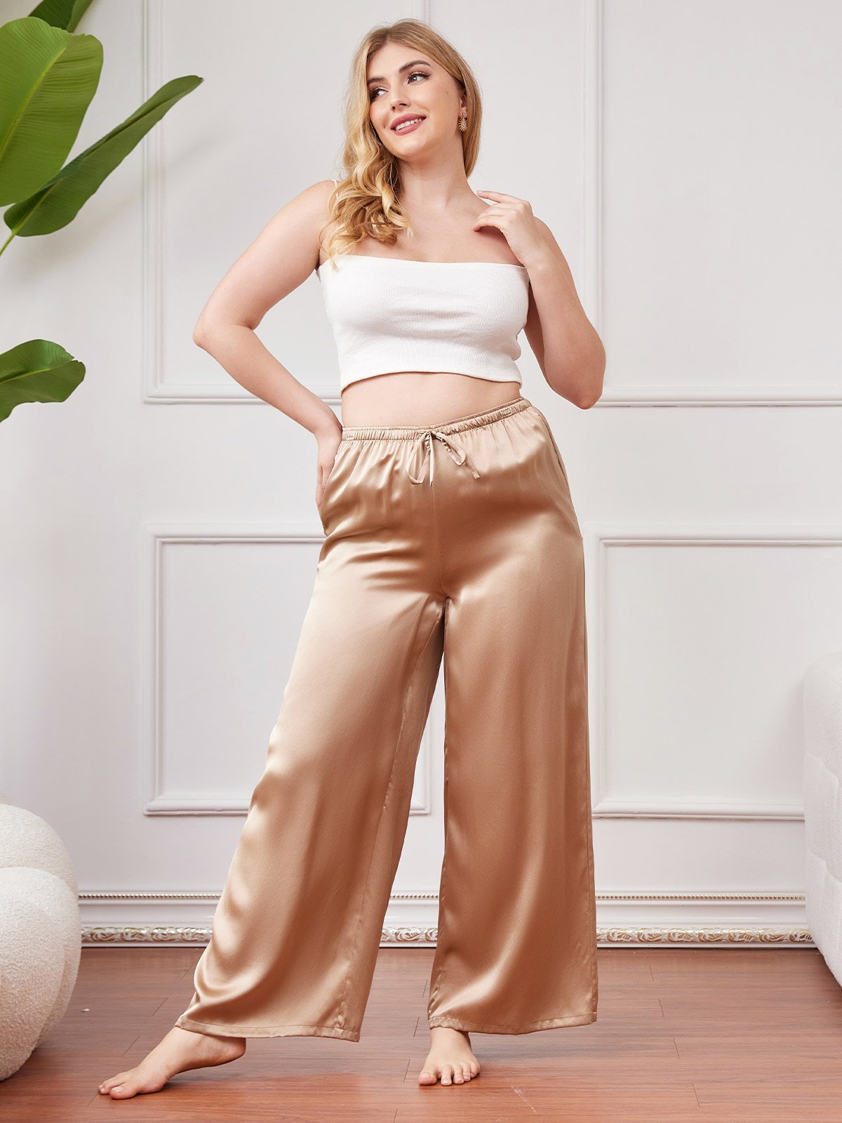 Pure Silk Plus Size Casual Women’s Pants