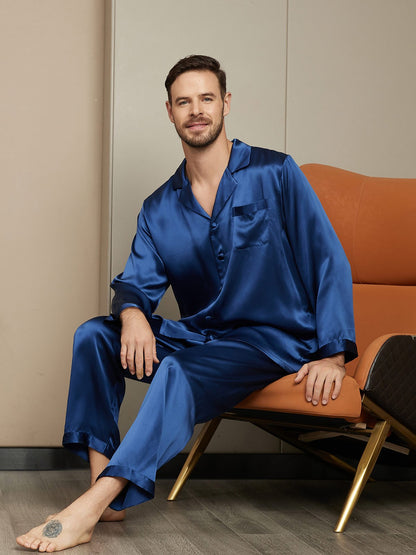 Pure Silk Long Sleeve Men's Pajamas